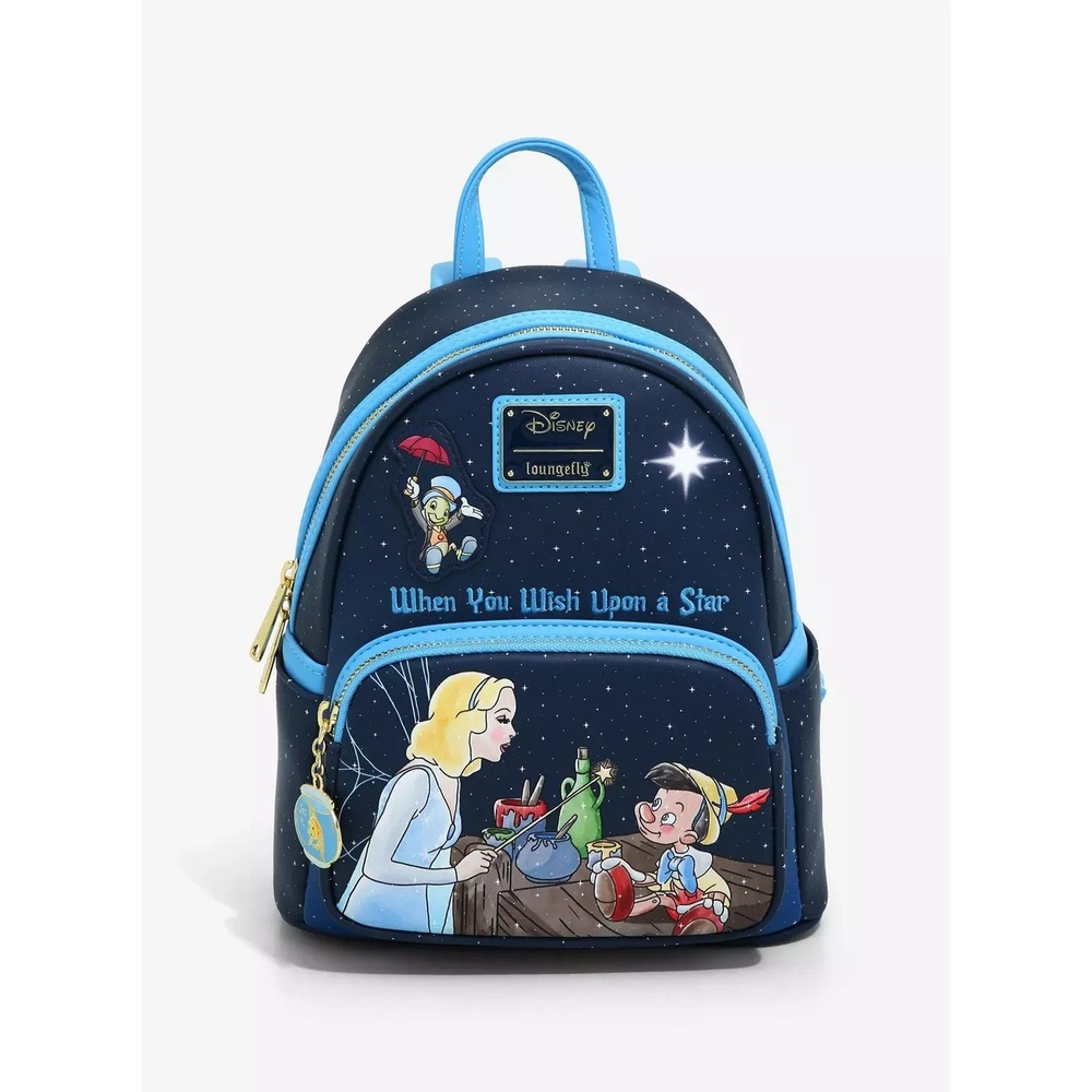 Loungefly Disney Pinocchio Blue Fairy When You Wish Upon A Star Backpack New